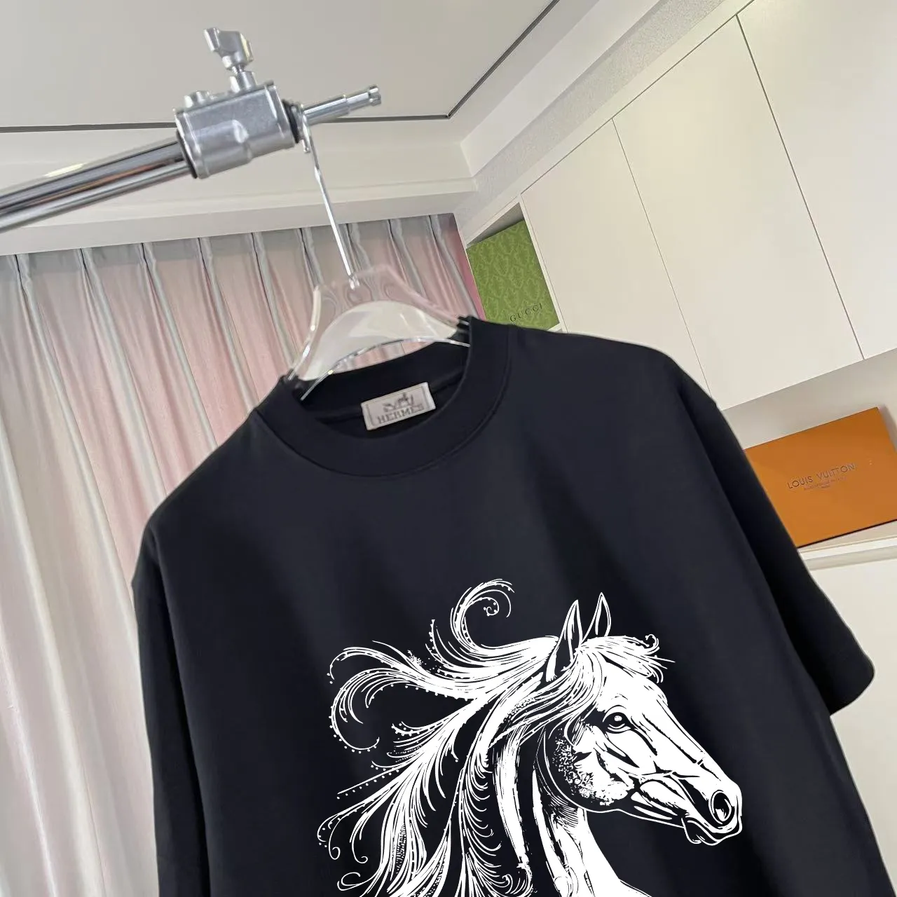 Herme* 2026 New Arrival logo 300g T Same Style Size：S M L XL XXL ：Black White Green Purple